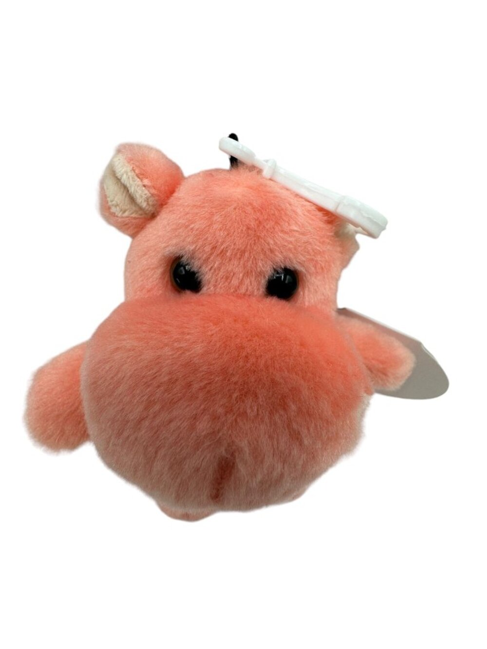 Wishpets Chubby Hattie Pink White Hippo Stuffed Animal Toy Plush Clip Hanger